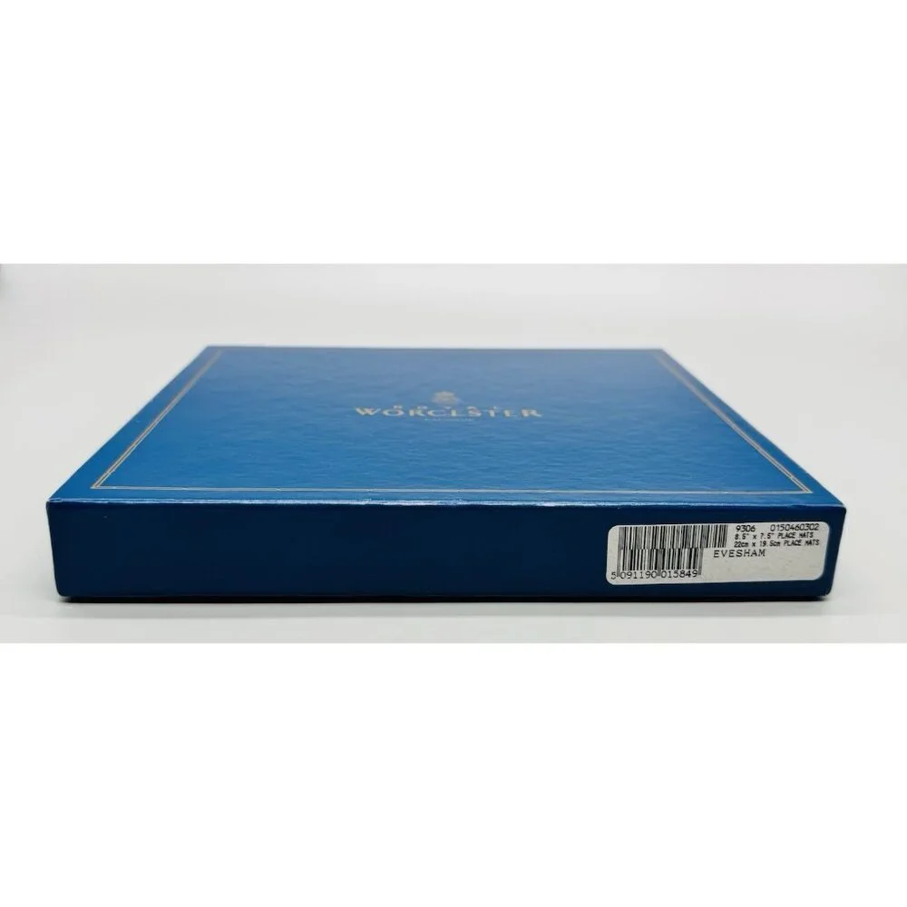 Royal Worcester Evesham Gold Corkboard Placemats Pears 8.5x7.5 inch Boxed‎